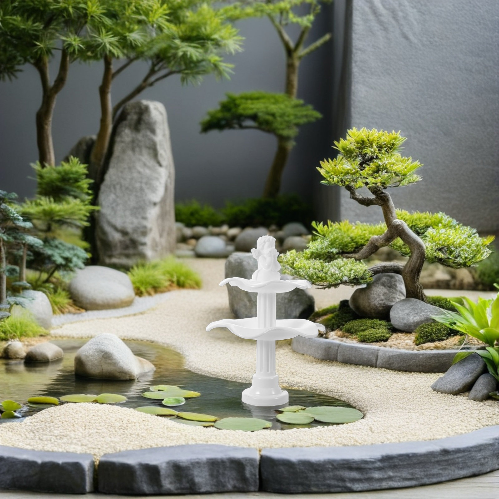 قطعتان من نافورة بلاستيكية صغي - مراجعة Bonsai Garden Landscape Design وسعره
