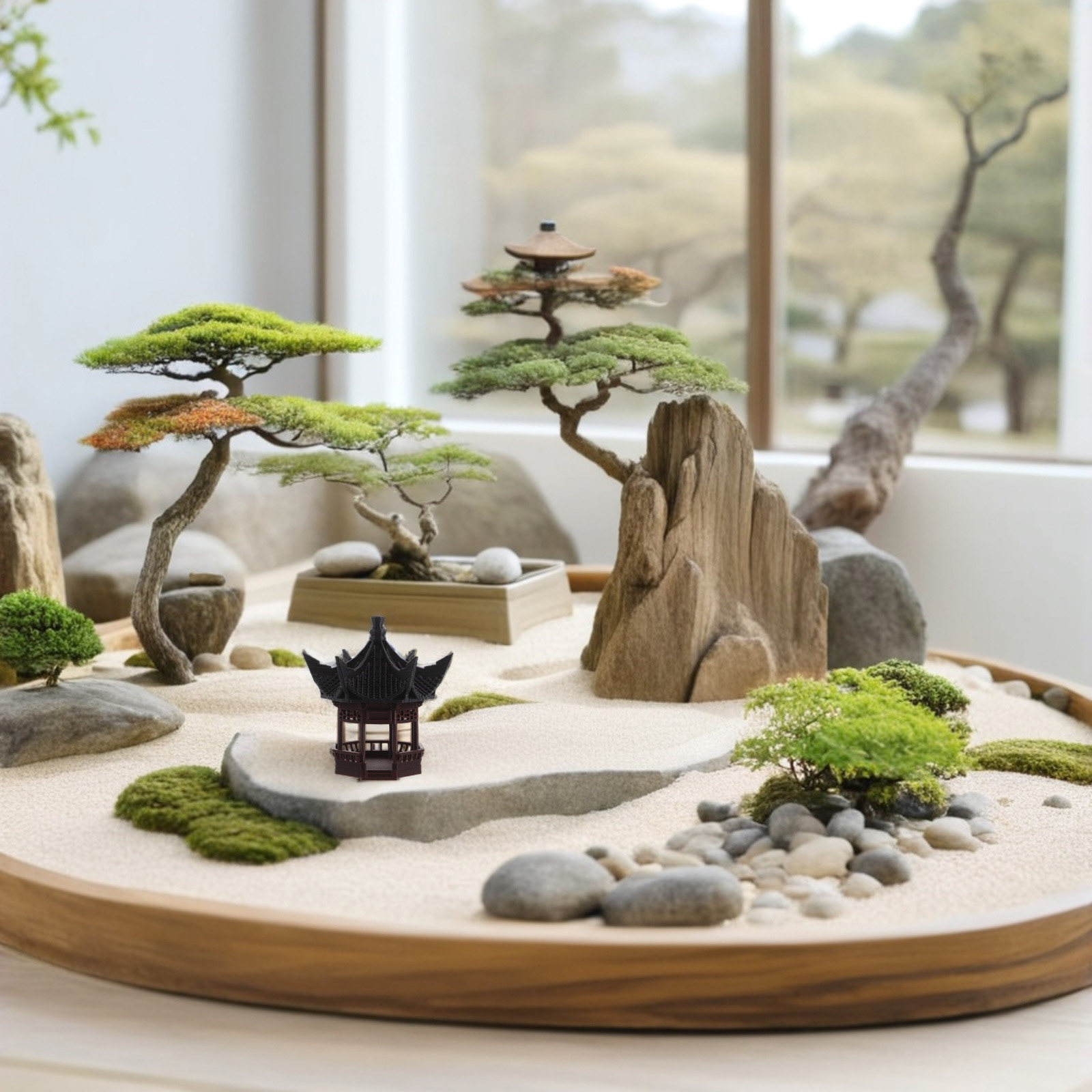 زينة باغودا مصغرة للمناظر الطب - مراجعة Bonsai Garden Landscape Design وسعره